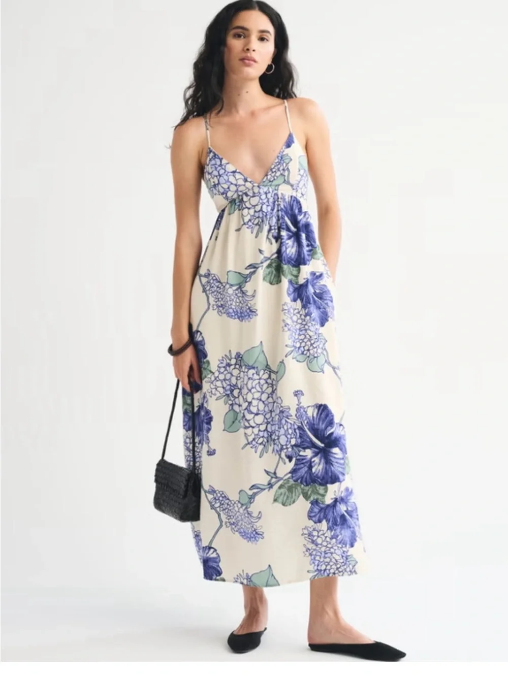 anthropologie blue floral maxi dress Anthropologie Strapless Tiered Maxi Dress Blue Floral 1X NO BELT, NEW